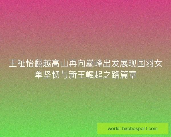 王祉怡翻越高山再向巅峰出发展现国羽女单坚韧与新王崛起之路篇章